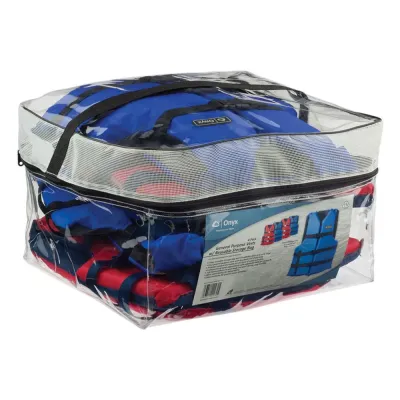 Onyx Outdoor 103200-999-004-12 - Onyx Adult Life Vests - 4-Pack in Red and Blue