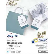 Avery Dennison OIC 22802 - Avery Printable Tags with String - 2 Length x 3.50 Width - R