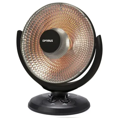 OPTIMUS H-4430-RB - Optimus 14 Inch Oscillating Dish Heater in Black