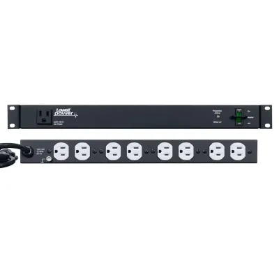 LOWELL MANUFACTURING 0181-0082 - Power Panel-15a 9-Outlets 1u 9 Cord 1-Stage Surge Supp With 