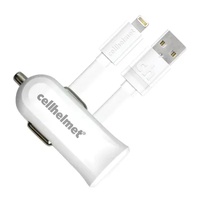 CELLHELMET CAR-2.4/1+F-LIGHT-3-W - 2.4A 3FT LGHTNG CAR CHRG