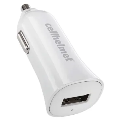 CELLHELMET CAR-2.4A-W - 2.4A CAR CHARGER SNGL WHT