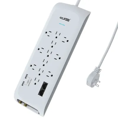 DIGITAL ENERGY DEE1-1122 - 6FT 2USB SRG PT STRP WHT