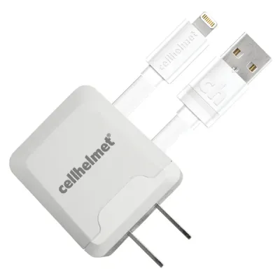 CELLHELMET WALL-2.1/1+F-LIGHT-3-W - 2.1A 3FT LGHTNG WLL CHRG