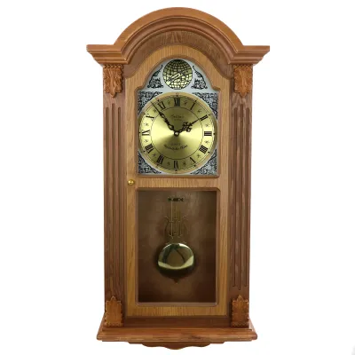 BEDFORD BED-9000O - Elegant Honey Oak Chiming Pendulum Wall Clock