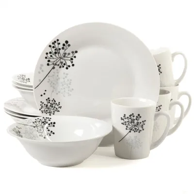 Gibson 91307.16 - Gibson Home Soho Lounge Square Dinnerware Set in Gray, Set o