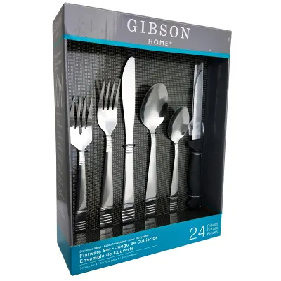 Gibson 44012.24 - Gibson Palmore Plus 24 Piece Stainless Steel Flatware Set wi