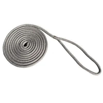 New England Ropes 5058-20-00015 - Grey 58 x 15 Nylon Double Braid Dock Line