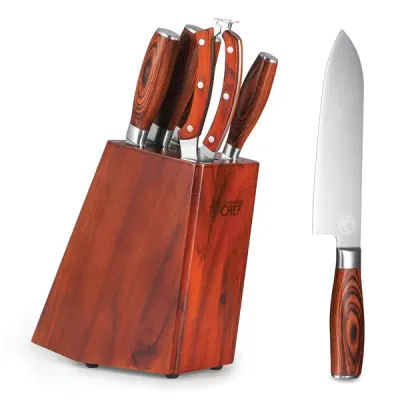 COMMERCIAL CHEF CHFC6L - 5PC KNIFE SET WITH BLOCK