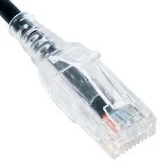Cablesys ICC-ICPCSY01BK - CAT 6 Slim Clear Boot Patch Cord 1ft - 10 Pack