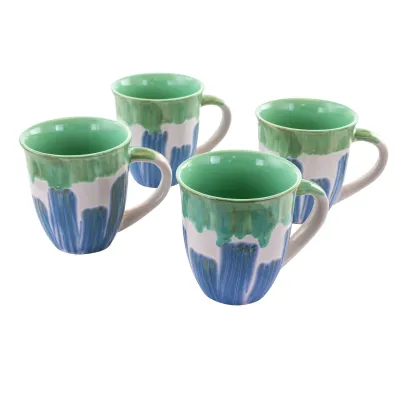 Meritage 109306.01 - Meritage Coral 4 Piece Stoneware Cup Set - 20 Ounce Green