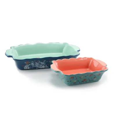 Urban Market 124137.02 - Charming Farmhouse 2 Piece Stoneware Bakeware Set