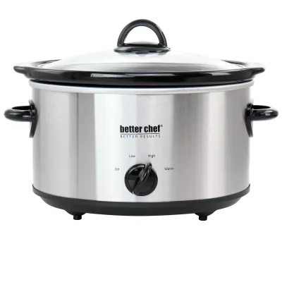 BETTER CHEF IM-466S - Better Chef 4 Quart Oval Slow Cooker with Removable Stonewar