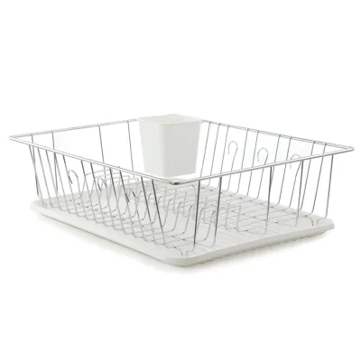 BETTER CHEF DR-1604 - Better Chef 16-Inch Dish Rack in White with Cutlery Holder