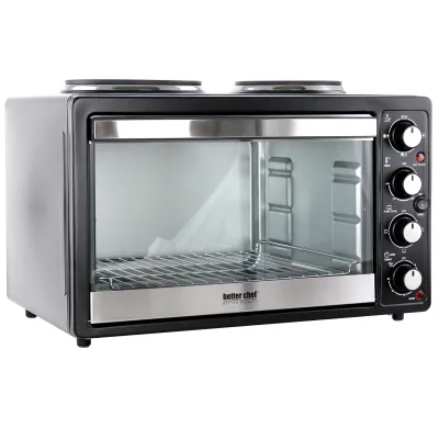 BETTER CHEF IM-252DB - Better Chef XL Toaster Oven with Dual Burners - Black