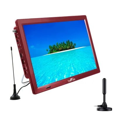 BeFree BFS-TV14-RED-DUALAMP-RB - beFree Sound 14 Inch Portable Rechargeable LED TV - Red