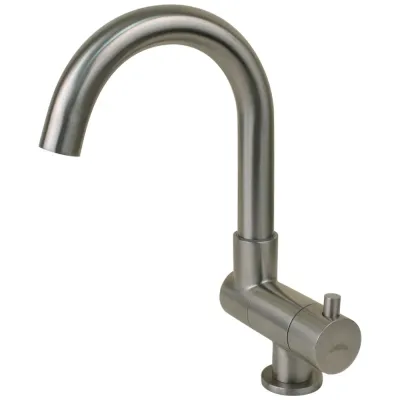 Scandvik 74125 - Folding Stainless Steel J-Spout Tap for Marine Use