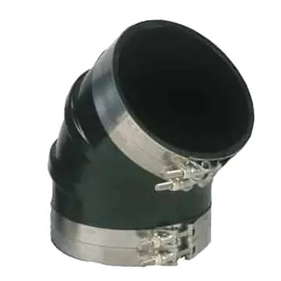 Trident Marine TRL-445-S/S - 4 ID 45-Degree EPDM Wet Exhaust Elbow with Clamps