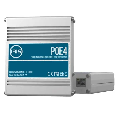 IRIS POE4V2 - Iris 4-Channel PoE Switch - 48VDC Output, 60W Budget