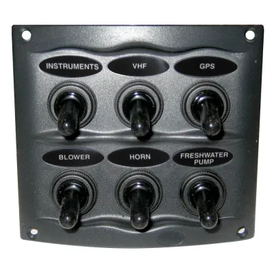 BEP Marine 900-6WP - BEP Waterproof Switch Panel - 6 Switches - Gray