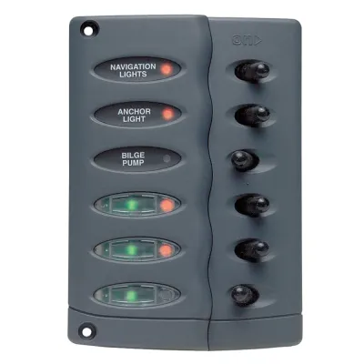 BEP Marine CSP6 - Waterproof 6-Way Contour Switch Panel for Boats