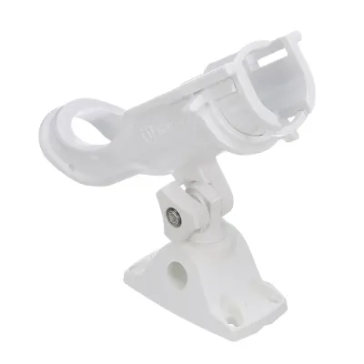 Attwood Marine 5009W4 - Attwood Adjustable Rod Holder with Mount - Heavy-Duty White