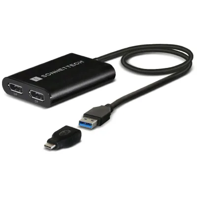 SONNET TECHNOLOGIES USB3-DDP4K - USB 3 DISPLAYLINK DUAL 4K 60HZ DISPLAYPORT ADAPTER