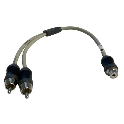 Marine Audio VMCRCA1F2M - Marine Waterproof RCA Y Adapter - 1 Female to 2 Male