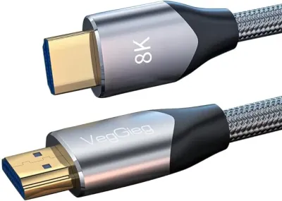 VEGGIEG V-H403 - VegGieg V-H403 8K HDMI Cable 48Gbps 6.6FT2M, Braided Cord-4K