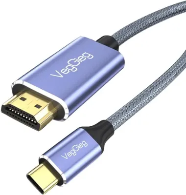 VEGGIEG V-Z625 - VegGieg V-Z625 6.6FT2M USB C to HDMI Cable 4K, Anti-Interfer