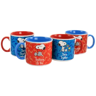 Gibson 80629.01 - Gibson Peanuts Snoopy Songs 4-Piece 21oz Mug Set