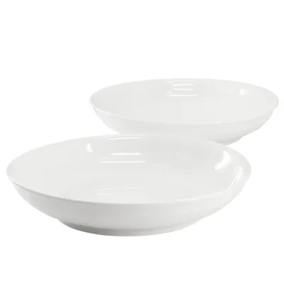 Gibson 142571.02 - Gibson Home 2 Piece Round Ceramic Serving Bowls - White