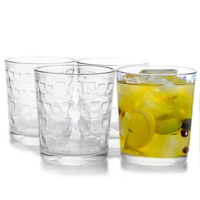 Gibson 92079.04 - Gibson Home Great Foundations Square Cut 4-Piece Glass Set