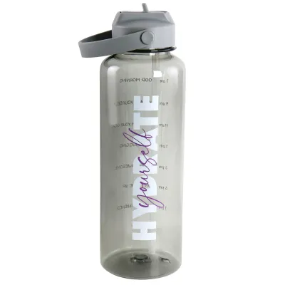 Gibson 136614.01GRY - Gibson Home 50oz Motivational Hydration Bottle - Grey