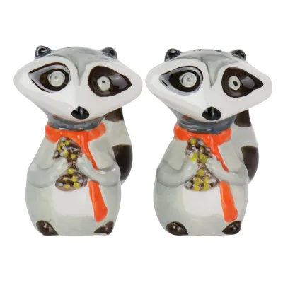 Gibson 127223.02 - Gibson Home Woodland Raccoon 2 Piece Hard Dolomite Salt and 