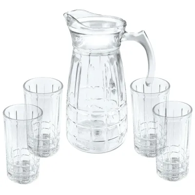 Gibson 130987.05 - Gibson Home Decorative Glass Pitcher and Tumbler Set