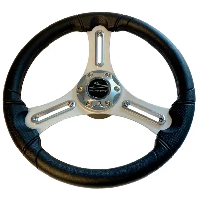 Schmitt & Ongaro Marine PU033104-12R - Torcello 14 Polyurethane Steering Wheel - Chrome Trim