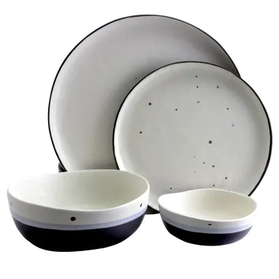 Gibson 107223.16 - Gibson Elite Rhinebeck 16 Piece Stoneware Dinnerware Set