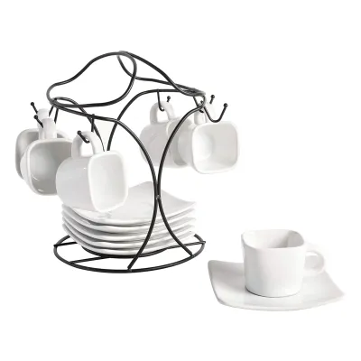 Gibson 101992.13RM - Gibson Elite Gracious Dining 12-Piece Espresso Set - White