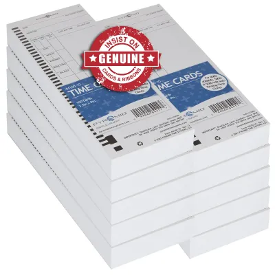 PYRAMID TIME SYSTEMS 44100-10MB - Attendance Cards for 40005000 Series Time Clocks, 1000Pk