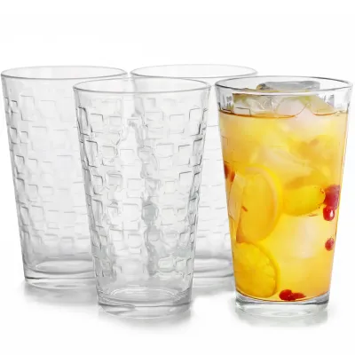 Gibson 92078.04 - Gibson Home Great Foundations Square Pattern Tumbler Set 4-P