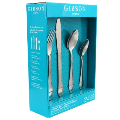 Gibson 80053.24 - Gibson Home Wilmington 24-Piece Stainless Steel Flatware Set