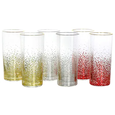 Laurie Gates 138937.01 - Audrey Hill 6-Piece Glass Tumbler Set - Assorted Colors