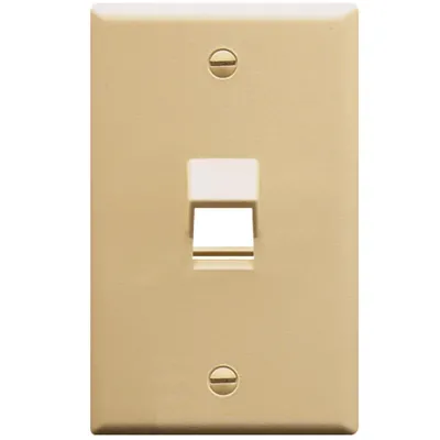 Cablesys ICC-IC107DA1IV - Ivory Angled Face Plate for 1-Gang Communications Setup