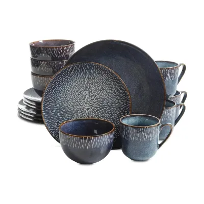 Gibson BFS-1003G - Gibson Elite Matisse 16-Piece Double Bowl Dinnerware Set, Co