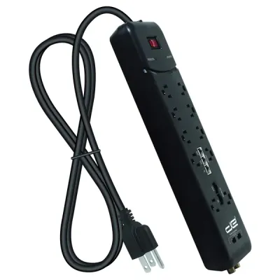 DIGITAL ENERGY DSS5-1021-BLK - 15FT 2USB HVY DTY SRG BLK