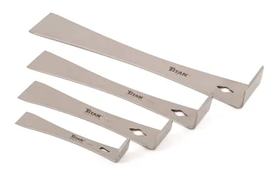Titan Tool Inc 17009 - Titan 4-Piece Pry Bar Set - Stainless Steel Tools