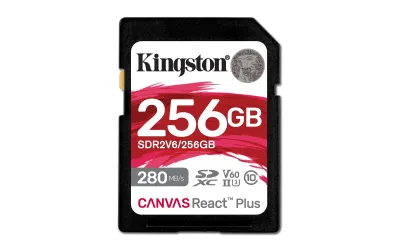 KINGSTON SDR2V6/256GB - 256GB CANVAS REACT PLUS SDXC UHS-II 280R150W U3 V60 FOR FULL