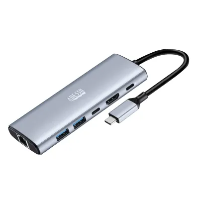 Adesso AUH-4035 - 6-IN-1 USB-C MULTIPORT DOCKING STATION, SUPPORTS X1 4K HDMI,