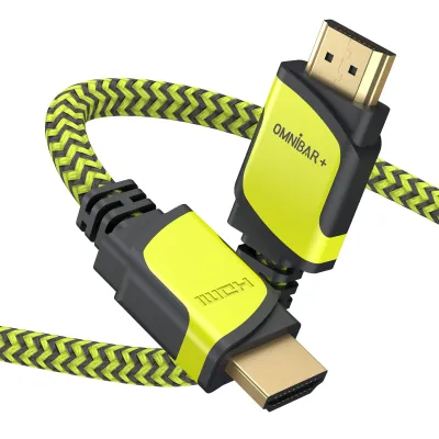 OMNIBAR OMN-HDMI-DP-0672  O16-000015 - OMNIBARPLUS High-Speed HDMI Cable - 6.5mm, BlackYellow-Green